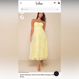 Lulus perfect whimsy dress in yellow